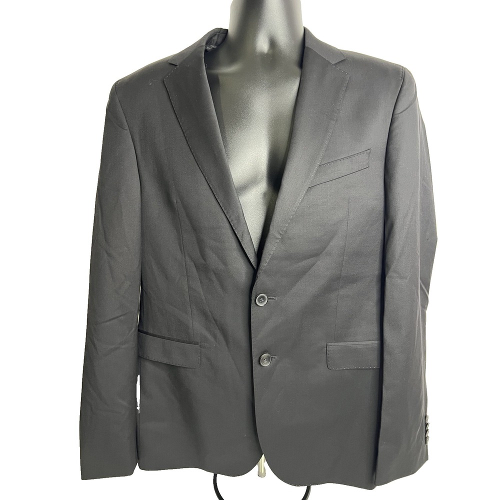 Hugo Boss Blazer Mens 40 Regular Black Guabello Super 120 Wool Sport Coat Jacket